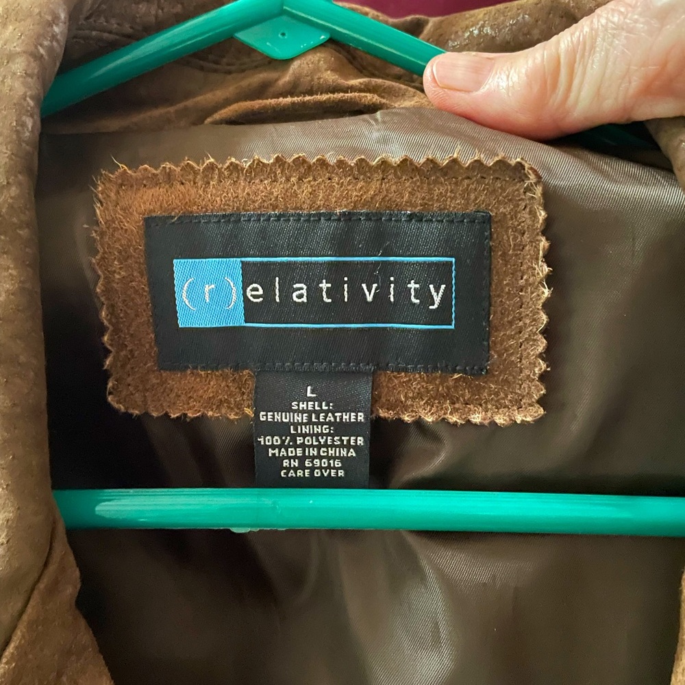 Vintage Brown Leather Coat. Stadium Length. Size Large